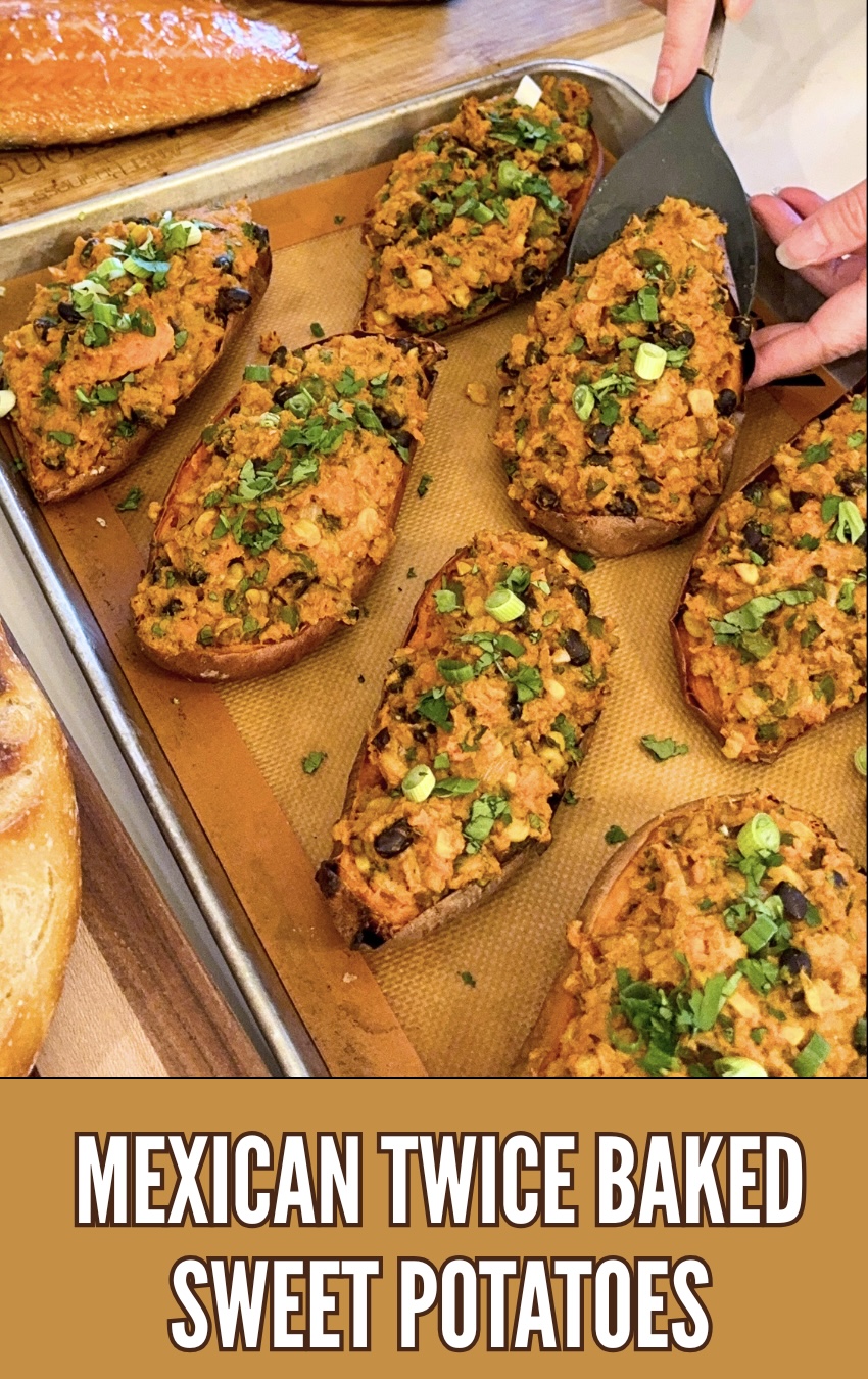 High-Protein Mexican Twice-Baked Sweet Potatoes